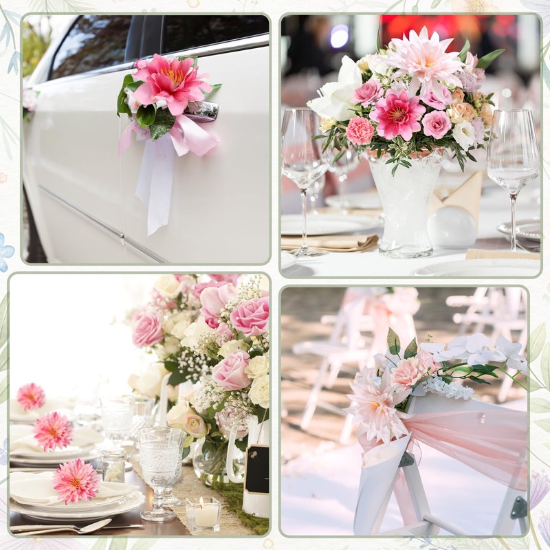 Kesote 50Pcs Artificial Flower Rose Heads Without Stems - Pink