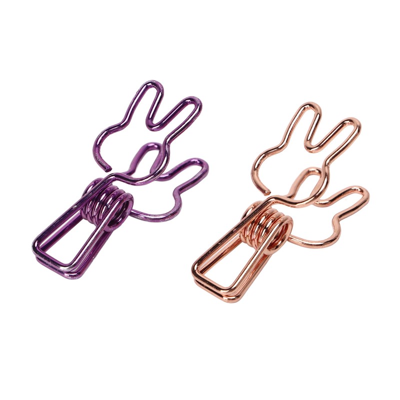 100Pcs Bunny Binder Clips Hollow Out Strong Clamping Sturdy Metal
