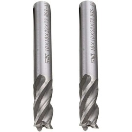 MACHSWON 2 PCS 6mm End Mill Bits Straight Shank End Milling Cutter 4 Flute End Mills Drill Bit Metric HSS CNC Lathe Drill End Mills Tool for Milling Metal
