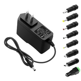 ALITOVE 5V 2A Power Supply Adapter Charger 5 Volt 10W AC 100-240V 50-60Hz Replacement Power Cord 2000mA 1500mA 1A with 8 Tips for Security Camera Baby Monitor Digital Photo Frame TV Box LED Light