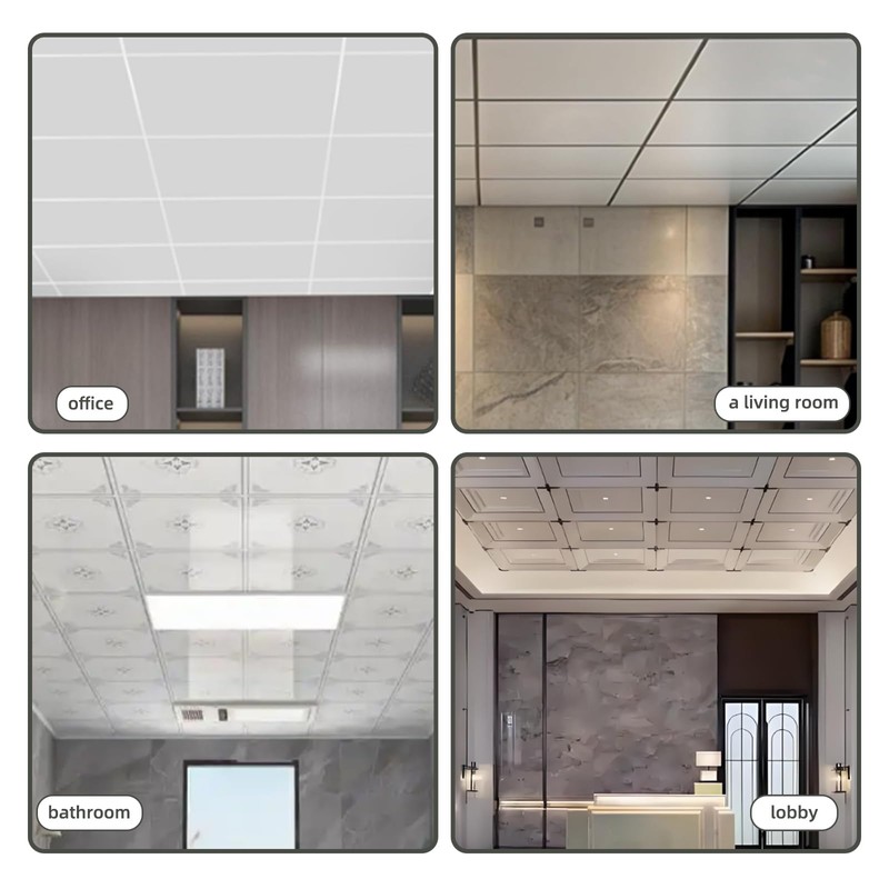 EMAYUU 64 SQ FT White Galvanized drop ceiling grid kit