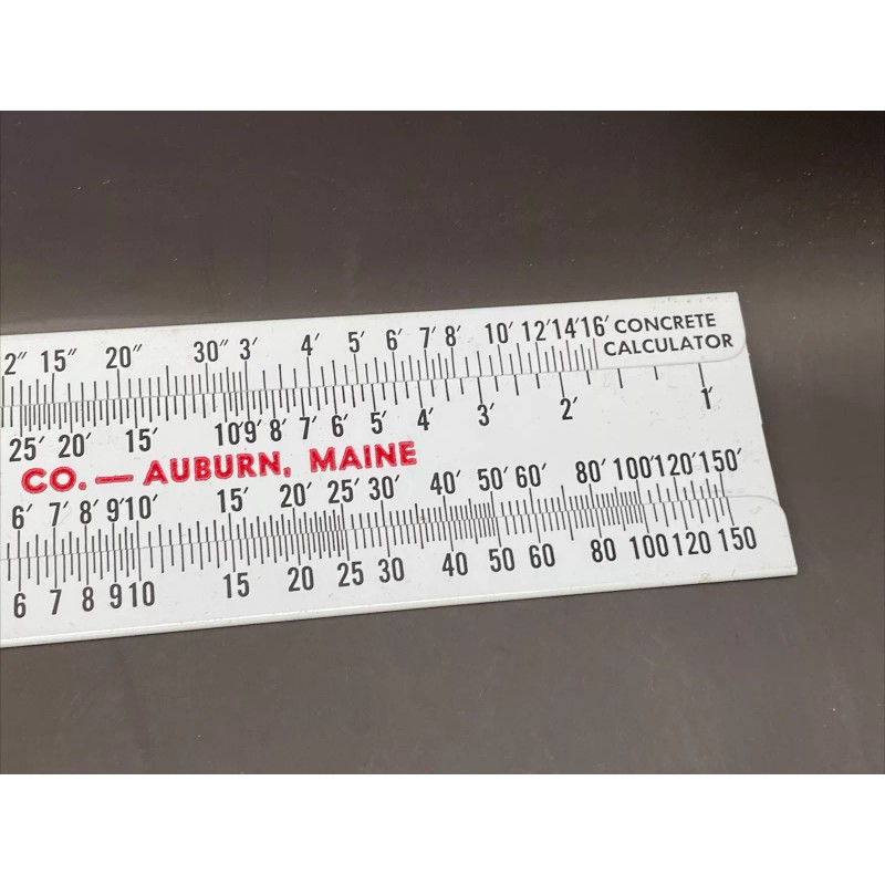 Vintage Concrete Slide Ruler 150 Yard Volume Calculator GA Peterson