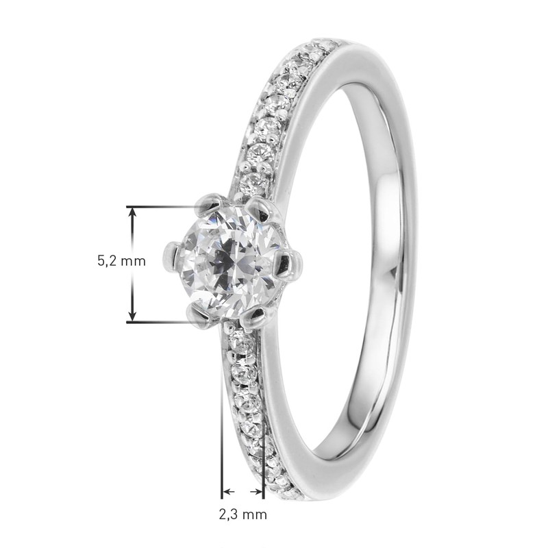 Viventy 775201-54 Women's Ring 925 Sterling Silver Cubic Zirconia Size