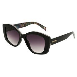 Nine West Women's Anaïs Butterfly Sunglasses, Black, 55 mm