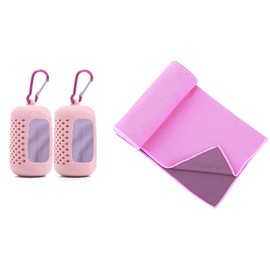 Cooling Towel, Set of 2, Cool Towel, Cooling Towel, Large 35.4 x 11.8 inches (90 x 30 cm), Made of Cooling Fiber, Heat Stroke Prevention, Cooling Towel, Keeps You Cool, Sweat Absorbent, Quick Drying,