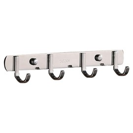 Spotact Stainless Steel Coat Rack Heavy Duty Wall Mounted Towel Hanger Modern Metal Clothes Hooks for Entryway Hallway Kitchen Bathroom Bedroom (Flat, 4 Hooks)