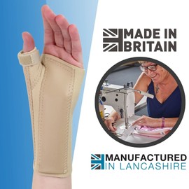 Solace Bracing Therapeutic Max Wrist & Thumb Support - British Made & NHS Supplied Thumb Wrist Brace w/Removable Splint - #1 for Carpal Tunnel, Arthritis, Tendonitis, RSI & More - Beige - L - Left