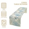 Blue Teal Coral Table Runners, Summer Beach Starfish Coastal Coffee