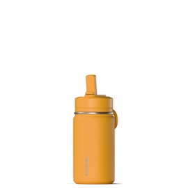 Hydrapeak Mini 14oz Water Bottle with Straw Lid, Stainless Steel Double Wall Insulated Water Bottle | Leak-Proof and Spill-Proof Water Bottle for School, 24 Hours Cold (Tangerine)