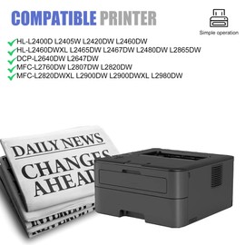 1 Pack TN830 Black Toner Cartridge （With Chip） and 1 Pack DR830 Black Drum Unit （With Chip） Replacement for BrotherTN830 DR830 Work with HL-L2400D L2405W DCP-L2640DW L2647DW MFC-L2760DW TN830 DR830