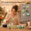 20 Pcs DIY Fridge Magnet Kit, Square Clear Acrylic Magnetic