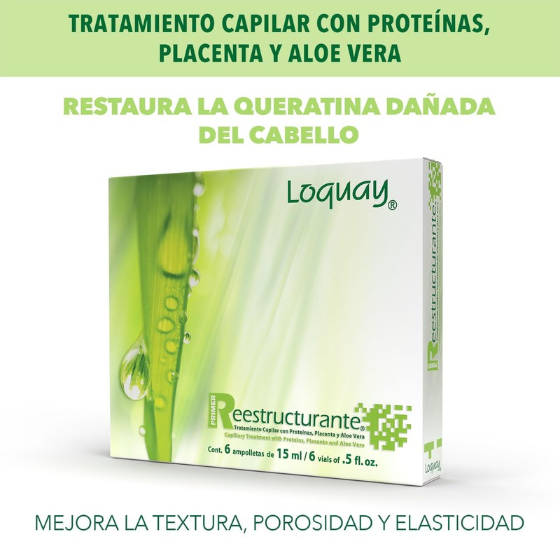 Loquay Primer Tratamiento Reestructurante, 6 ampolletas x 15ml
