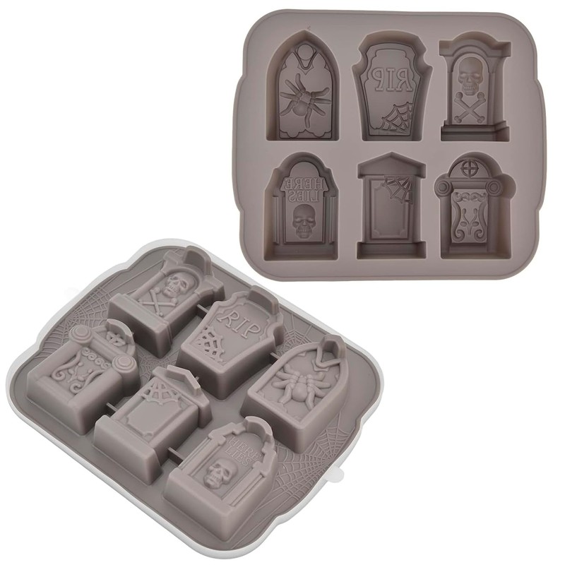 Molde de silicona con 6 tumbas ideal para halloween paratus