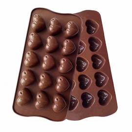 2-Pack Mini Heart Candy Molds - MoldFun Love Silicone Tray Mold for Valentine's Day or Bridal Shower Chocolate, Wine Gummy, Crayon, Brownie, Cookie, Jello, Mini Soap, Bath Bomb, Ice Cube