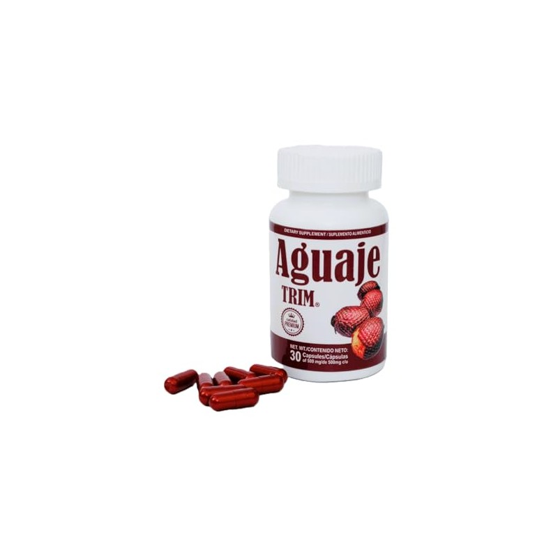 Aguaje Trim Suplemento Alimenticio, Calidad Premium, 30 Cápsulas de 500mg