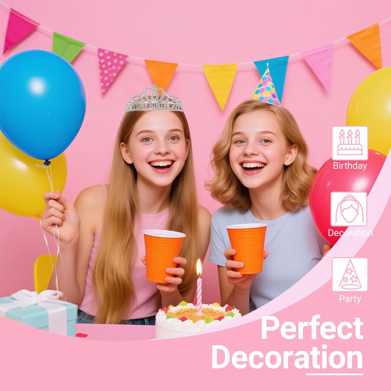 Papoopy Birthday Tiara and Crown with Sash, Birthday Tiara for