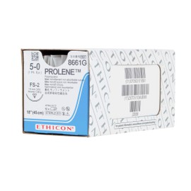 Ethicon PROLENE Polypropylene Suture, 8661G, Synthetic Non-absorbable, FS-2 (19 mm), 3/8 Circle Needle, Size 5-0, 18'' (45 cm)