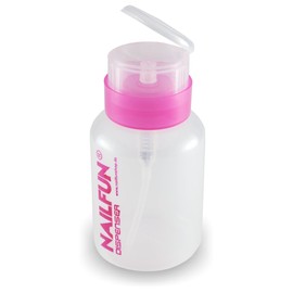 Dispenser / Pump Bottle / Liquid Dispenser Pink / Transparent (Empty) Capacity Approx. 200 ml for Cleaners, Nail Polish Removers etc.
