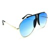 Vegas Outdoorsman Oversized Turbo Aviator Sunglasses (Gold Metallic & Black