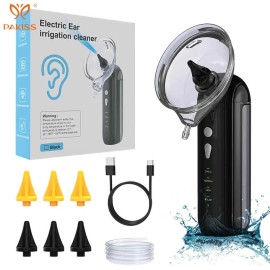 PAKISS New Electric Ear Irrigation Cleaner -Rechargeable Ear Wax Removal Tool for Family (Children, Adults & Elderly)color: Black