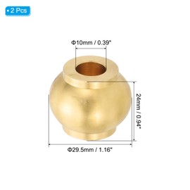 PATIKIL Lamp Solid Brass Neck, 2 Pcs Turned Brass Spindle Slips Lamp Finial Pipe Light Fixture for 1/8 IP or M10 Lamp Rod Light Repair Decoration, 29.5x24mm
