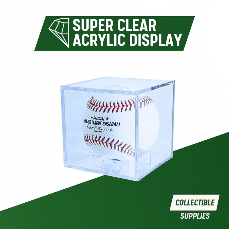 Collectible Supplies Baseball Display Case | Acrylic Baseball Cube |