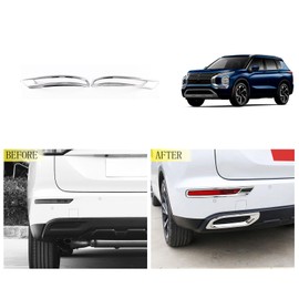 TUBAIZAI Car Accessories Compatible with Mitsubishi New Outlander 2022 2023 2024 Exterior Rear Fog Light Lamp Bezel Cover Trim ABS 2PCS(Glossy Chrome Style)