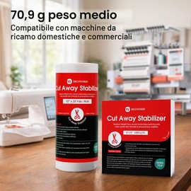 Poolin Stabilizzatore da taglio da 70,9 g, 22,9 x 22,9 cm, pretagliato, 100 fogli per cerchi da 10 x 4 e 15 x 15 cm