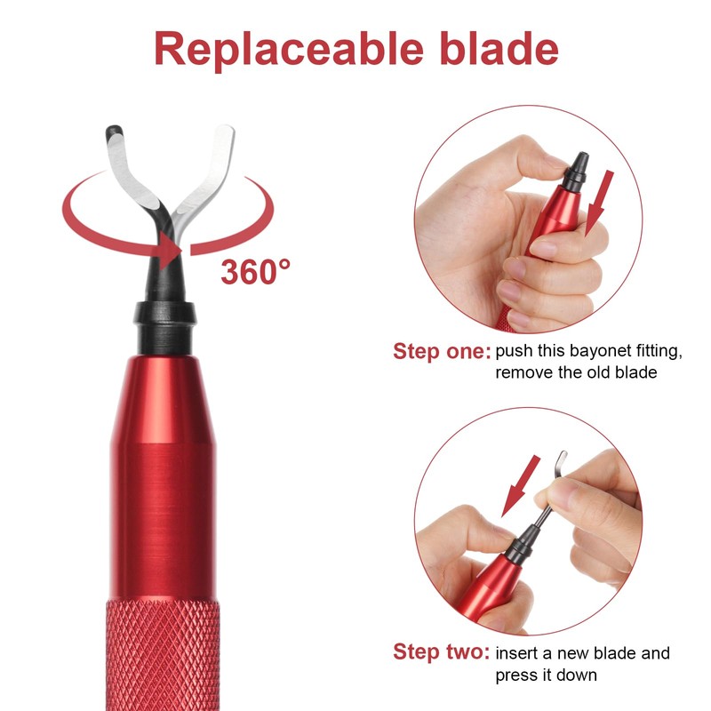 flintronic Universal deburring tool, metal handle, hand deburring tool with