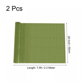 sourcing map Crepe Paper for Crafts Replacement Tool 7.5 Feet Long 20 Inches Wide Pack of 2 Olive Green