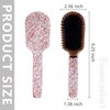 Framendino, 1 Pack Pink Bling Hair Brush RhinestoneCompact Comb Detangle