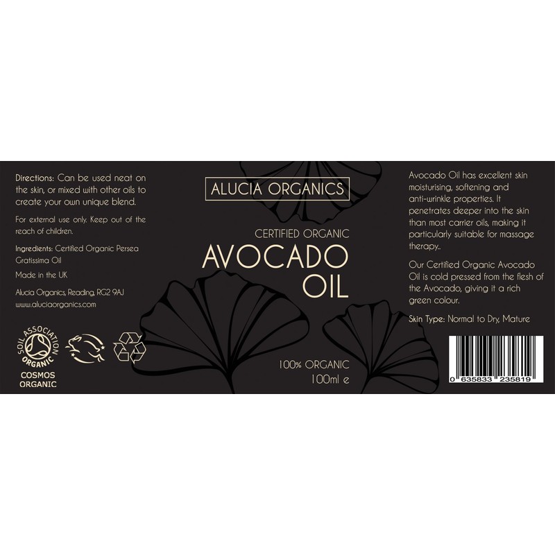 Alucia Organics Certified Organic Avocado Oil 100 ml