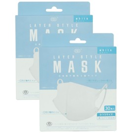 MASK LABO Fuji Layered Style Mask, 3D Mask, Regular Size (2, White)