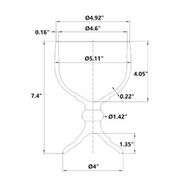 Chefcaptain Margarita Glass Schooner - Set Of 4 JUMBO SIZE 26.5OZ XL Goblet Crystal Style ZERO LEAD Shrimp Cocktail, Coronaritas, Margaritas 4 PACK (XL 26.5 OZ)