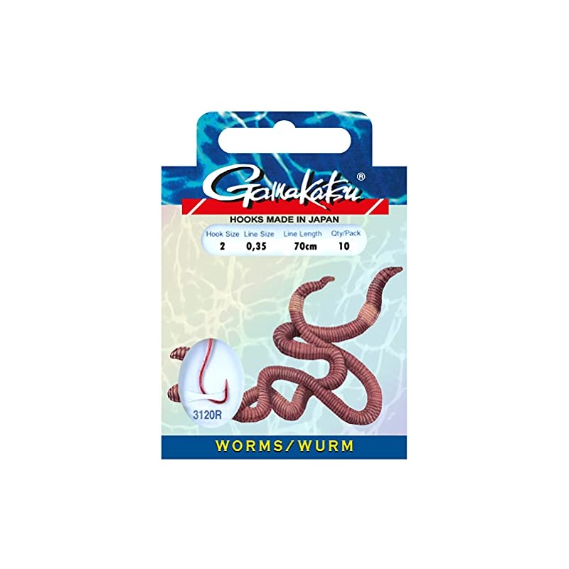 EARTHWORMS – Worms – Gamakatsu Leader Hook for 3120R –