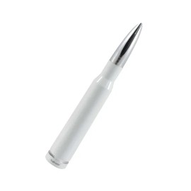 VMS-Racing VMS Chrome and White Bullet Antenna for Ford Bronco Models with Screw On Antenna