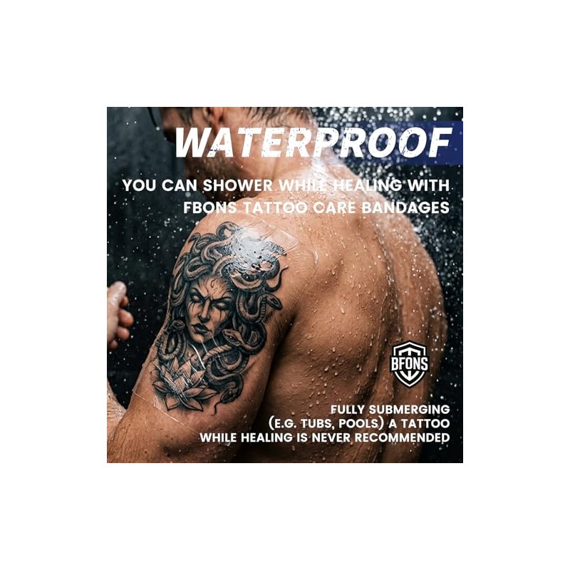 BFONS Waterproof Tattoo Aftercare Bandages - 6" x 4.4 yd