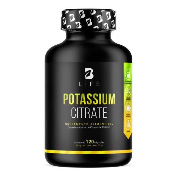 Citrato De Potasio De 120 Cápsulas. Potassium Citrate B Life