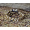 CHICNET Leather Rope Yarn Bracelet Wide Herringbone Braided with Knot