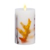 Luminara Embedded Flameless LED Candle - Orange Leaf 3.5" x