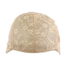 BLICAP Doubel Swiss Lace Wig Cap for Making Wigs with Adjustable Straps on the Back Glueless Hairnets (Beige, Medium 22.5inch)