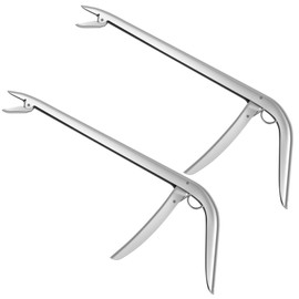 Fxvhojq 2Pcs Fishing Hook Remover Stainless Steel Fish Hook Remover Tool Heavy Duty Fishing Extractor Freshwater and Saltwater Hooker Tool Multipurpose Dehooker Tool for Catfish Carp(silver)