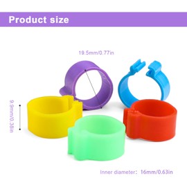 Pack of 250 Chicken Rings, PARFCO 16 mm Chicken Leg Rings, Plastic Poultry Foot Rings, Clear and Easy to Understand Marking Rings, Removable Pigeon Rings for Chickens, Geese, Ducks and Farm