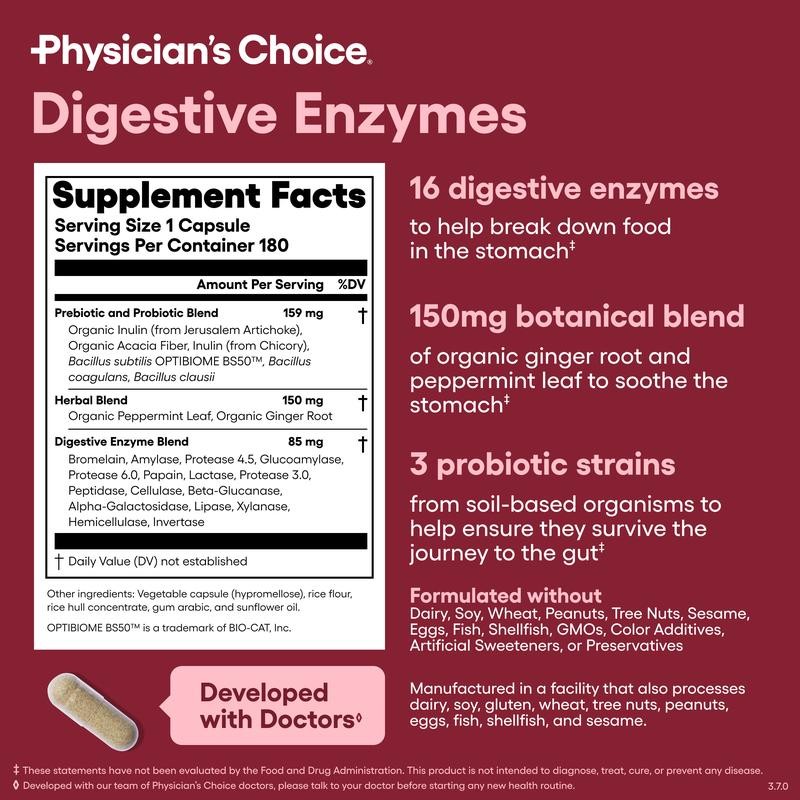 Physician's Choice Women's Health Value Bundle – Digestive Enzymes 180ct