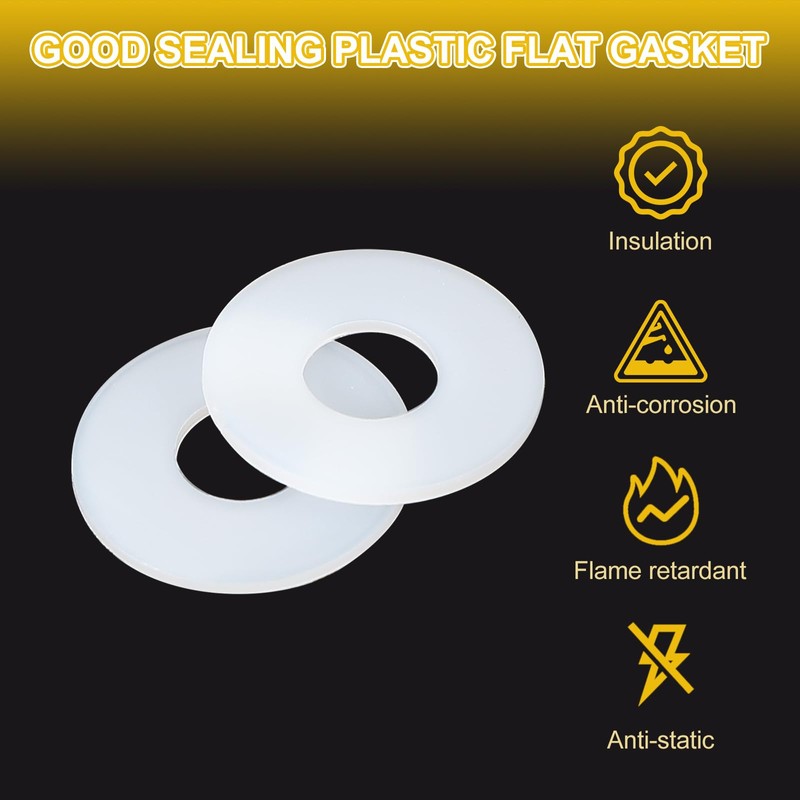 PATIKIL M8 Nylon Flat Washers, 120 Pcs 8mm ID 20mm