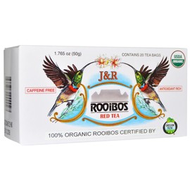 J&R Rooibos Red Tea, Caffeine Free, 20 Tea Bags, 1.765 oz (50 g)