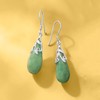 Ross-Simons Jade Teardrop Earrings in Sterling Silver