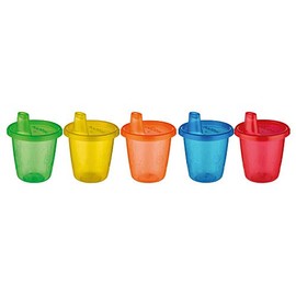 Nuby ID91121A Pick Nick drinking cup set with lid set of 6 with 6 cups and 6 lids 210 ml, assorted colors