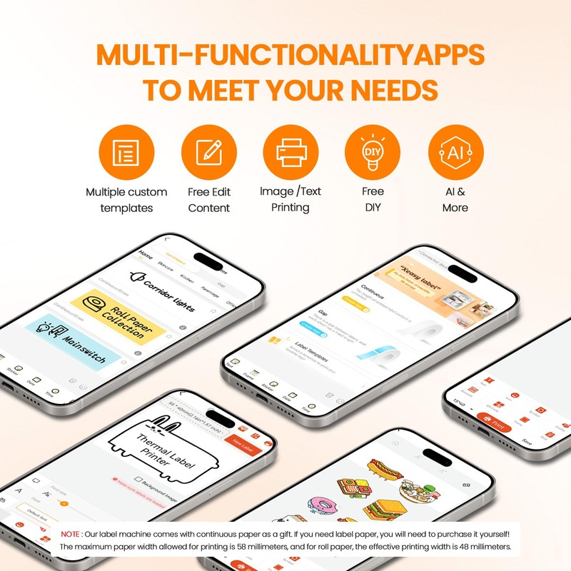 NULLTONEX NULLTONEX Label Maker Machine with Tape: Portable Sticker Printer,
