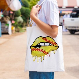Softball Tote Bag Softball Accessories for Girls Softball Bag Softball Gifts Softball Stuff Game Day Christmas Birthday Friendship Gifts for Women Wife Mom Aunt Funny Beach Bag Shopping Grocery Bag